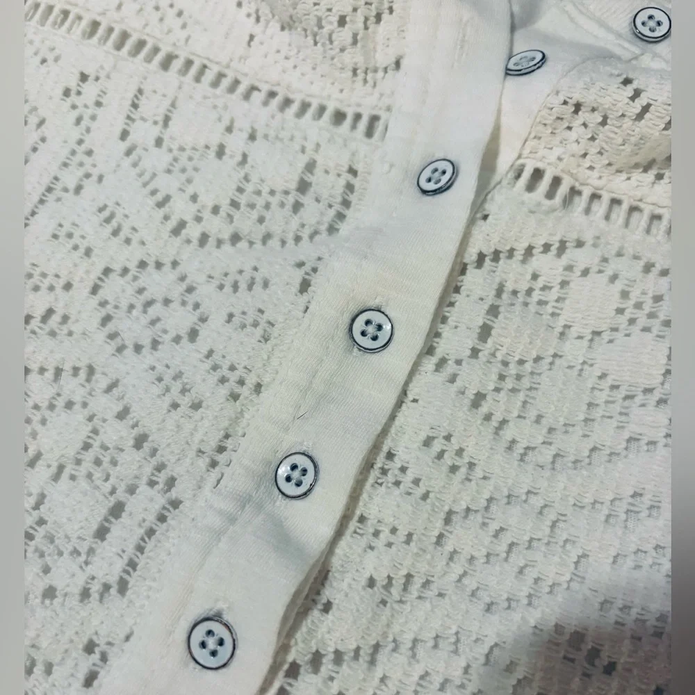 Pilcro Anthropologie White Lace Detail Top nwt - Picture 12 of 15